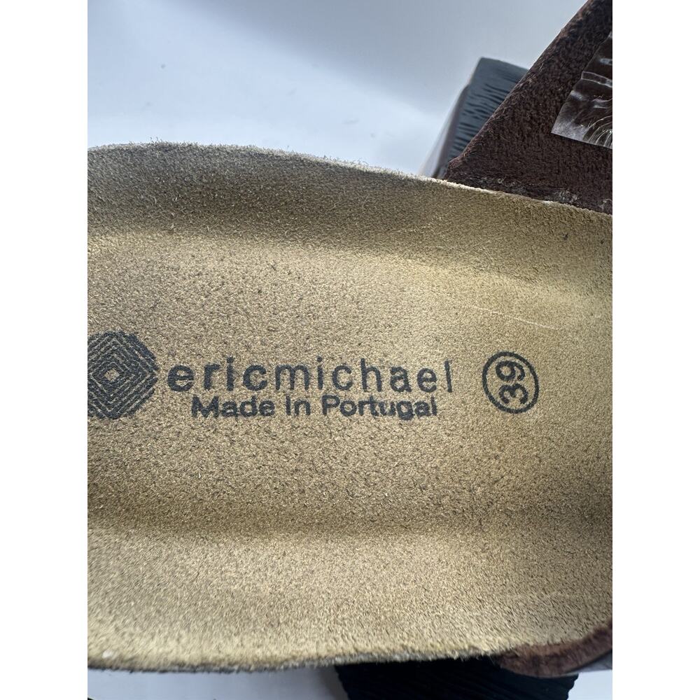 Eric Michael Women’s EU 39 Brown Leather Cork Footbed Comfort Sandals Portugal - Picture 3 of 5